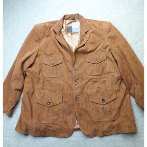 Studio Suits Jacket 4XL Brown Caramel Blazer Leather Suede NEW